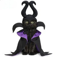 Halloween Witch-Shaped Costume cat Purple Vampire Cape Puppy Wizard Devil Horns Hat Pet Holiday Outfit for Small Middle-Sized Do Good Vibrations