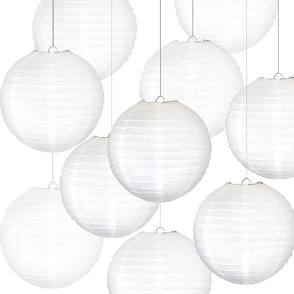 White Chinese Round Paper Lantern Christmas Halloween New Year Festive Party Supplies Wedding Baby Shower Birthday Decoration Good Vibrations