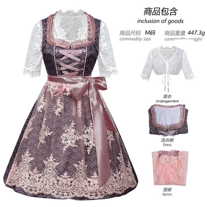 Halloween Carnival Cosplay Costume German Oktoberfest Maid Dress Woman Bavarian Traditional Embroidery Outfits Performance Girl Good Vibrations