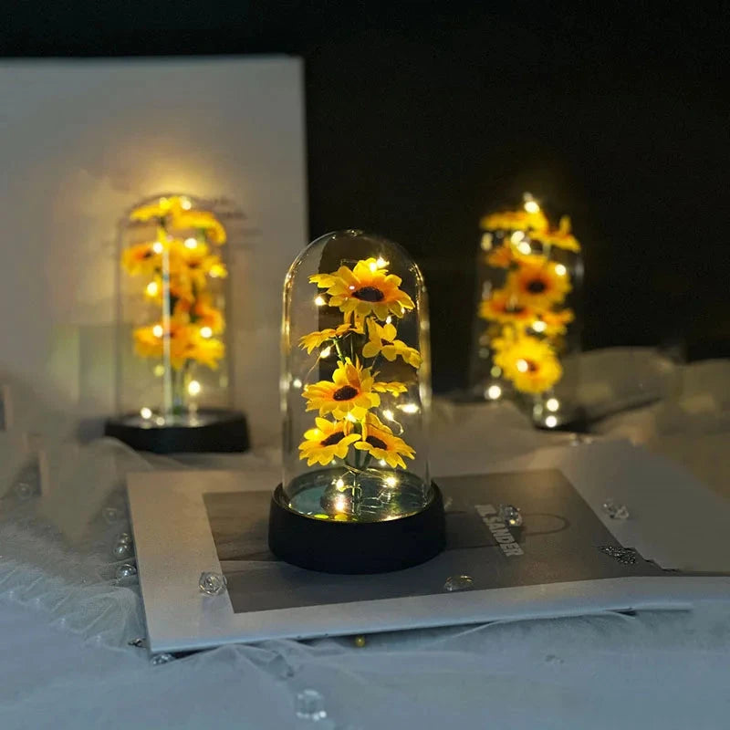 Graduation season gift small sunflower plastic set Mother's Day send wife send mother Valentine's Day eternal flower gift Birthd Good Vibrations