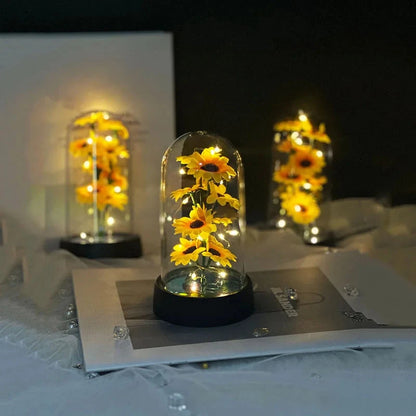 Graduation season gift small sunflower plastic set Mother's Day send wife send mother Valentine's Day eternal flower gift Birthd Good Vibrations