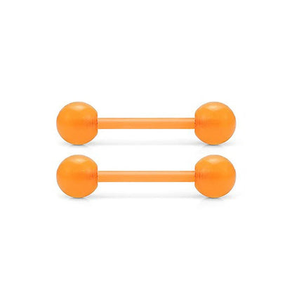 2 Pieces 14G 16mm Night Glow Flexible Acrylic Straight Tongue Ring pacifier Ring Fixed Perforated For Woman and Man Good Vibrations