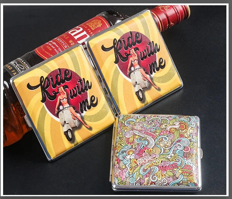 Fashion Cigarette Case 20 Pack Portable Leather Cigarette Holder Creative Personality Coarse Cigarette Storage Box Good Vibrations Adult Super Store