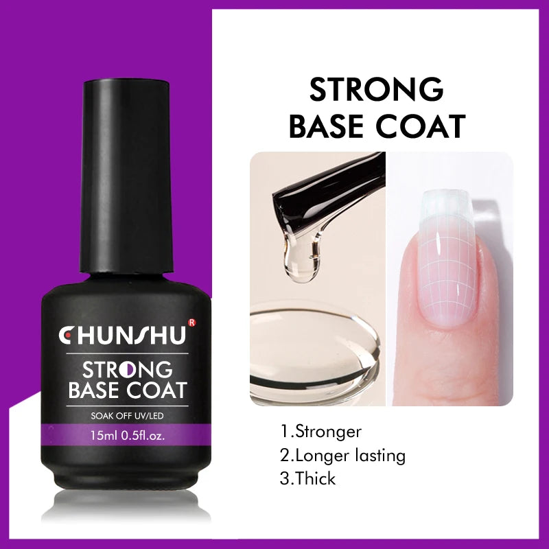 CHUNSHU 6 IN 1 Extension UV Gel Polish In A bottle Builder Nail Gel Rubber Base Coat Semi Permanent Nails Art Self-leveling 15ML Good Vibrations