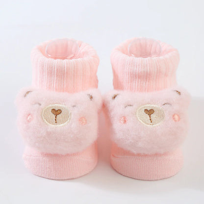 0-6 Months Socks for Newborns Baby Girls Boys Soft Cotton Socks Spring Autumn Cute Cartoon Animal Doll Infant Floor Sock Good Vibrations