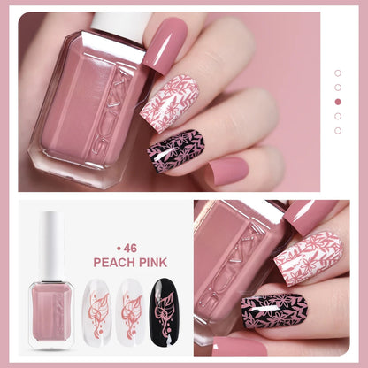KADS 24 Colors Stamping Nail Polish Black White Gold Silver Nail Art Printing Varnish for Stamp Plate Nail Polish Lacquers Good Vibrations