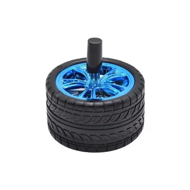 New Creative Tyre Hub Rotating Style Fashion Ash Tray Alloy Round Smokeless Press Up Ashtray portable ashtray Good Vibrations Adult Super Store