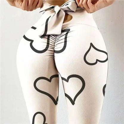 High Waist Sexy Butterfly Printed Leggings Bowknot Yoga Pants Bow Bandage Tights Women Butt Lift Exercise Fitness Yoga Legging Good Vibrations