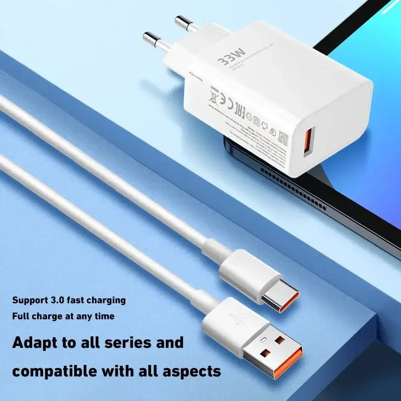 120W Ultra Fast Charger QC 5.0 EU Plug 6A Type C Cable 67W 55W 33W Rapid Charging Adapter For iPhone Huawei 2025 Good Vibrations