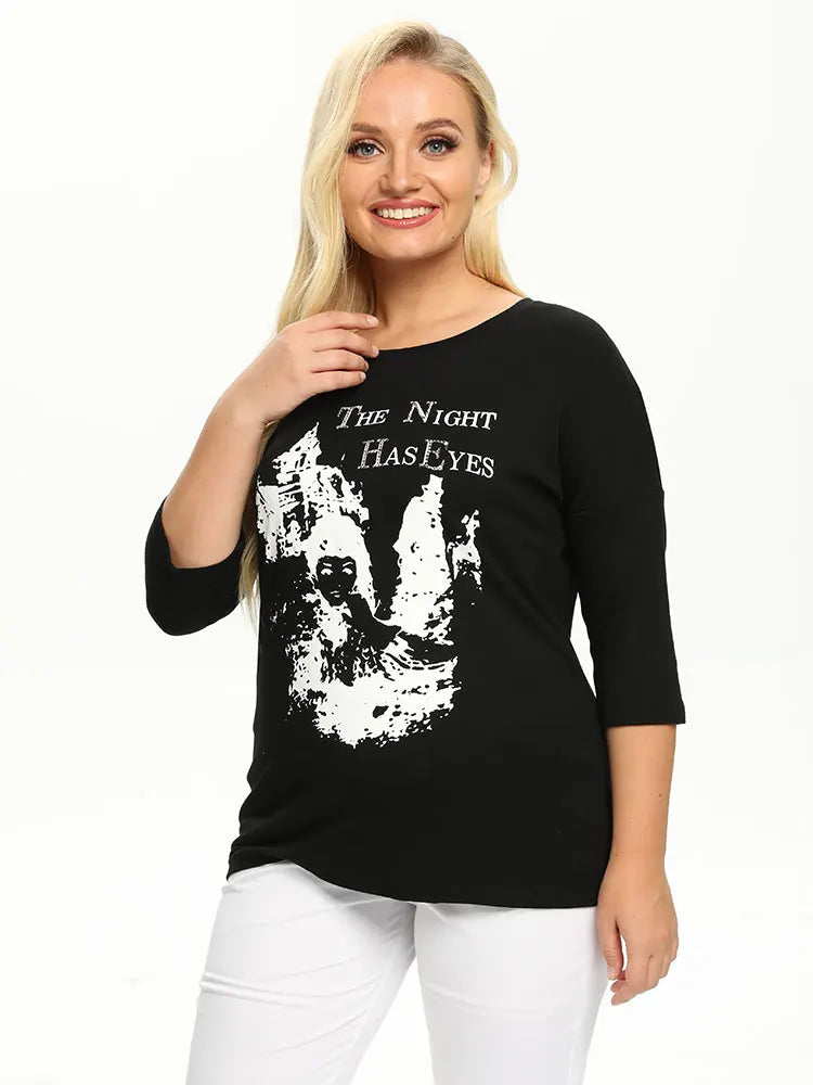 Womens plus size woven round neck shirt belongs to the category of womens clothing Good Vibrations