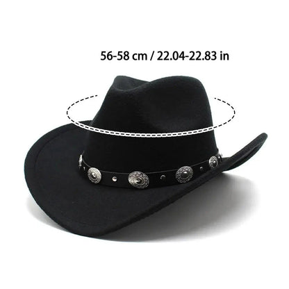 Black Vintage Cowboy Hat Cowgirl Accessories Jazz Cowgirl Wide Brim  Caps Sunshade Cap  Holidays Party Cosplay Hat Good Vibrations