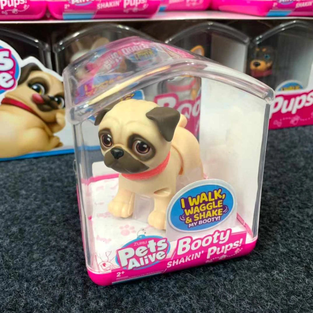 Zuru Pets Alive 2Pcs Interactive Mini Dog Toy Set with Glitter Mini pet accessories Three-dimensional corgi decorative toys Good Vibrations