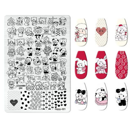 Halloween Series Celebration Nail Stamping Plate Cute Skull Pattern DIY Nail Art Image Stamp Stamper Manicure Template Good Vibrations
