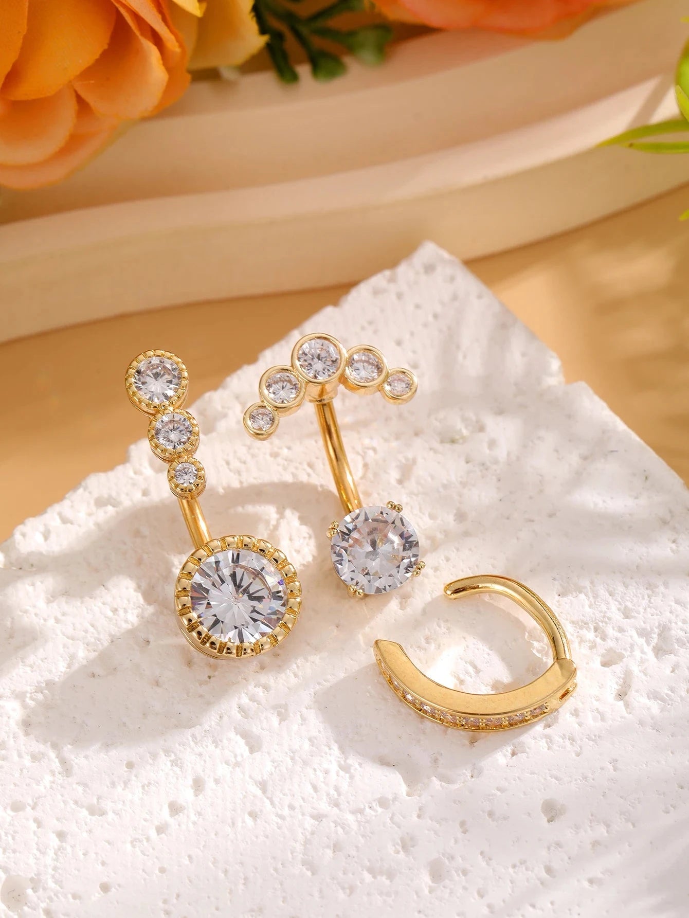 3pcs Gold Color Heart Butterfly Dangled Belly Piercing Sets 14G Stainlees Steel Navel Jewelry for Women Girls Body Belly Rings Good Vibrations Adult Super Store