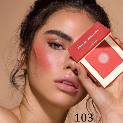 1PC Waterproof Blush Palette: Nude matte with pearlescent particles, light pink, orange and red, lightweight and long-lasting, s Good Vibrations