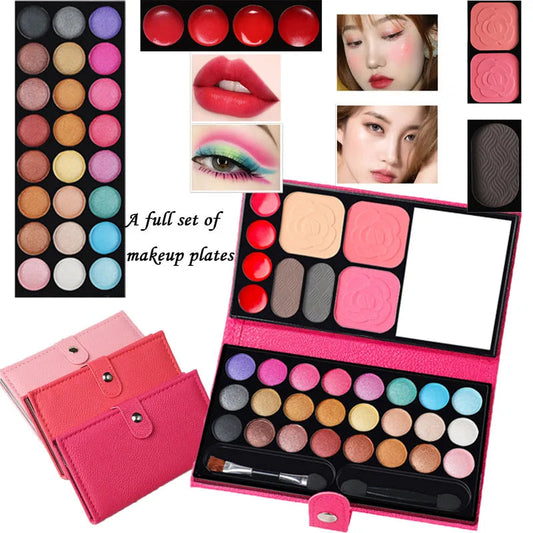 Beginner Full Makeup 33 Colors Eyeshadow Palette Set Makeup Student Children's Day Stage Makeup Cosmetics Palette Blush Powder Good Vibrations