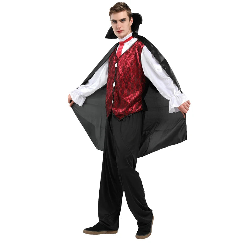 Halloween Vampire Costume Set Adult Cosplay Prop Costume Retro Cloak Celebration Dress Up Good Vibrations