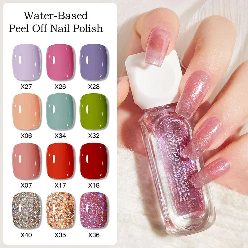 10ml Peel Off Water-Based Starry Nail Polish Fast Drying Long-Lasting Healthy And Brightening Effect No Need Lamp Cure Good Vibrations