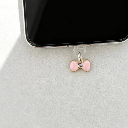 Pink Bow-Shaped Phone Dust Plug, Cute Bow Design, Sweet and Adorable Phone Accessory Good Vibrations