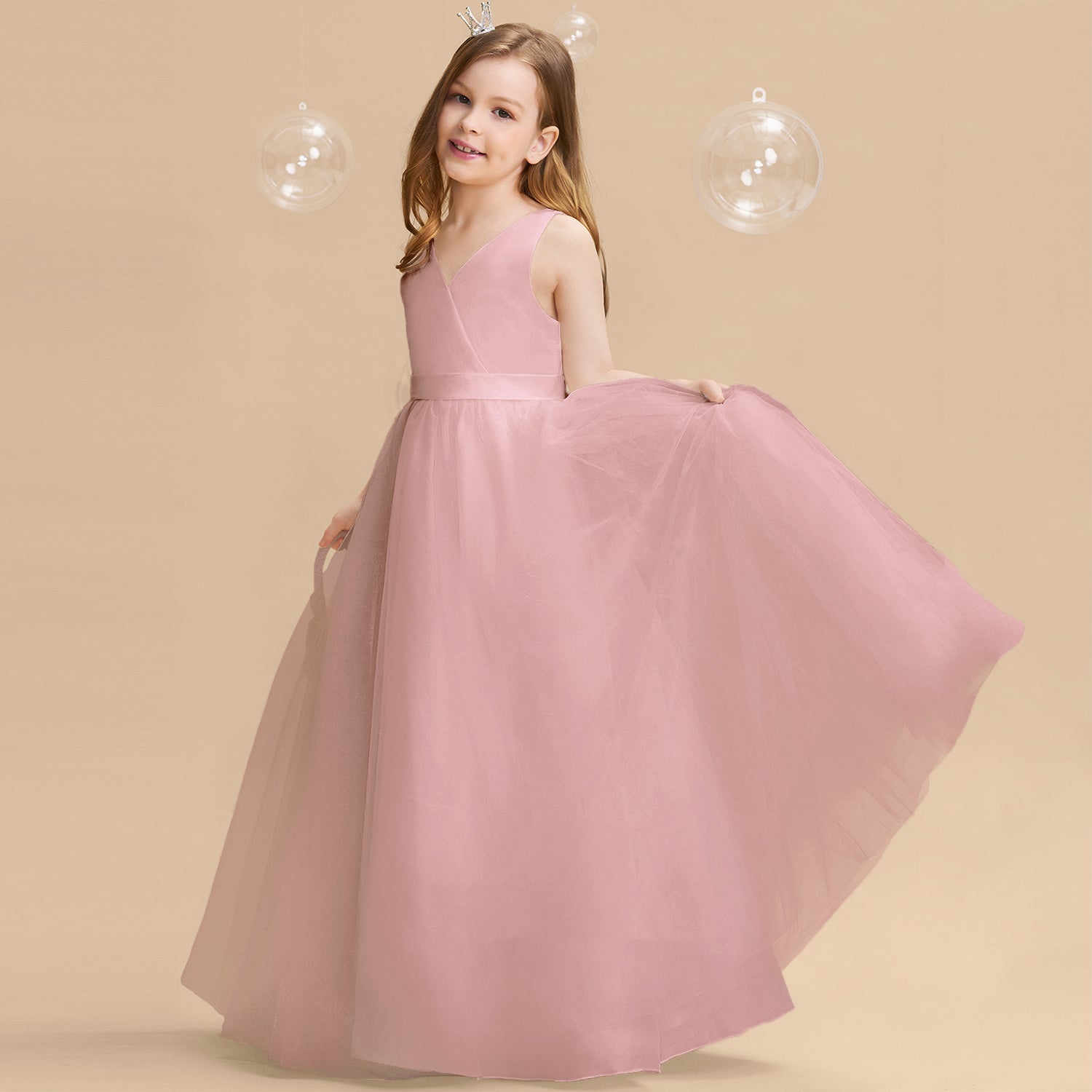 Girl Long White Bridesmaid Dresses For Wedding Prom Gown Big Bow Girls Party Dress Kids First Communiom Formal Evening Vestidos Good Vibrations