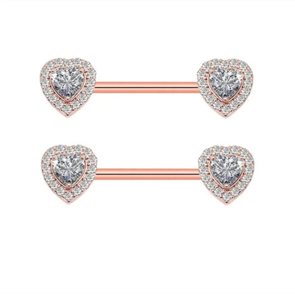 Pink Heart Nipple Piercing Barbell Set Shiny Crystal Nipple Rings Bulk For Women Flower Nippel Jewelry Pack Piercing Teton Lots Good Vibrations Adult Super Store