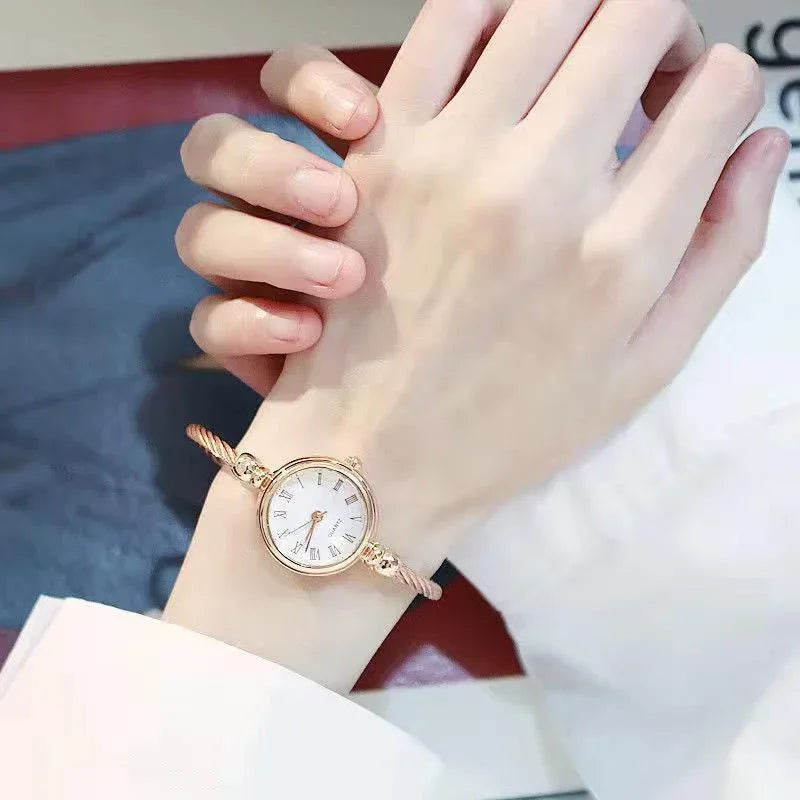 Fashion Bracelet Watches for Women Luxury Stainless Steel Retro Ladies Quartz Wristwatches Women Dress Clock 여자시계 Good Vibrations