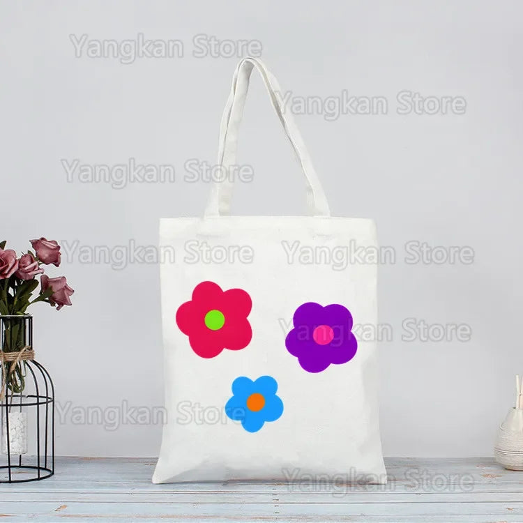 Polly Pocket Print Reusable Shopping Bag Bolsas De Tela Grocery Shopper Shopping Jute Bag Cotton Bag Jute Sacola Reciclaje Good Vibrations