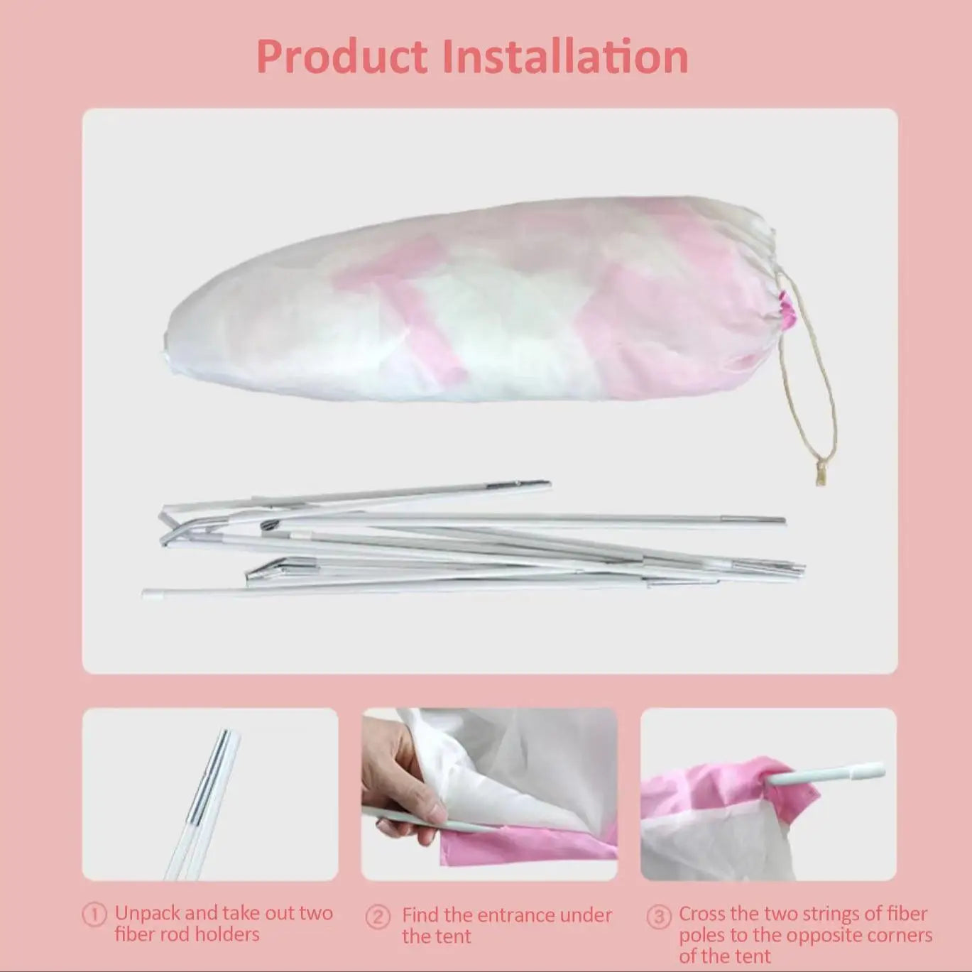 Princess children's tent. A role-playing themed playhouse in pink and blue, suitable for both indoor and outdoor use. Good Vibrations