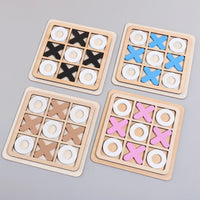 1 set of XO three-in-a-row tic-tac-toe wooden toys, casual battle puzzle board game,  Children's teaching supplies Good Vibrations