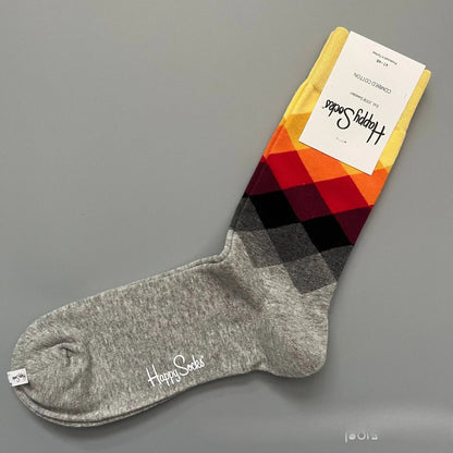 Cotton Happy Socks Men's Classic Crew Sock Shoe Size 10 - 13 Soft Good Vibrations