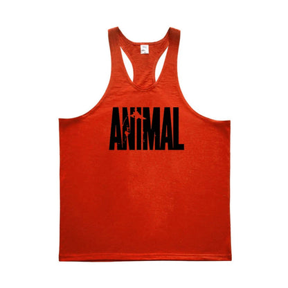 ANIMAL Letter Printed Gym Clothing Mens Bodybuilding Fitness Tank Top Cotton Raceback Stringer Singlets Workout Sleeveless Shirt Good Vibrations