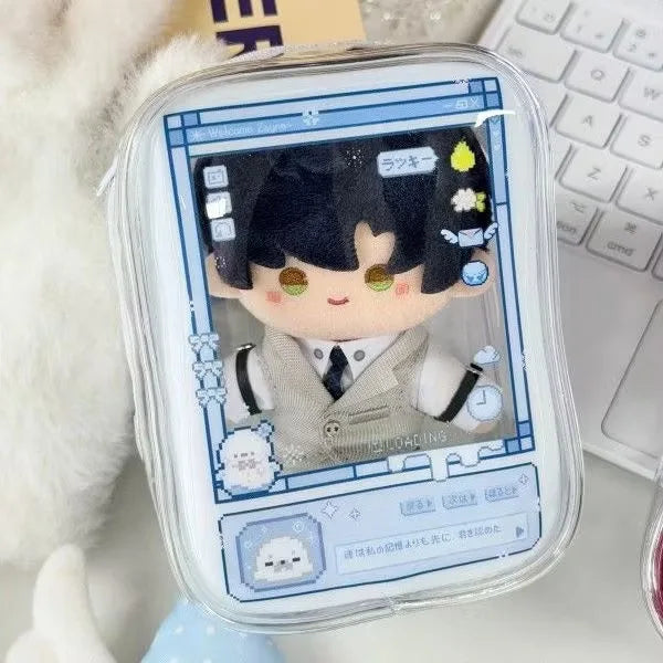 New Fun Creative Prison-themed Itabag Transparent Case For 13cm Doll Portable Clear Keychain Gift Box Collectibles Storage Pouch Good Vibrations