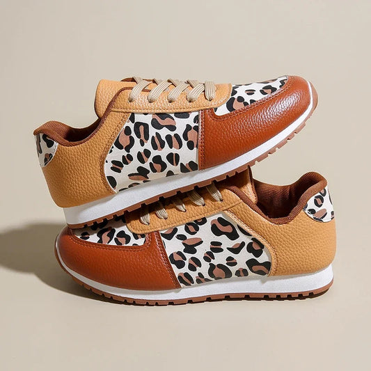 2025 Spring Women's Running Shoes, Casual Walking Training Shoes, Fashion Leopard Pattern Comfortable Casual Tennis Shoes Good Vibrations