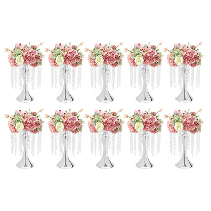Crystal Flower Stand Wedding Centerpieces Metal Flower Vase Holders for Wedding Party Decor (Gold/Silver) Good Vibrations