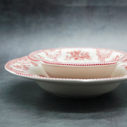 European Style The Old Britain Castles Pink Dinner Set Dinner Ceramic Breakfast Plates Steak Plate Noodles Plate Dish Soup Bowl Good Vibrations