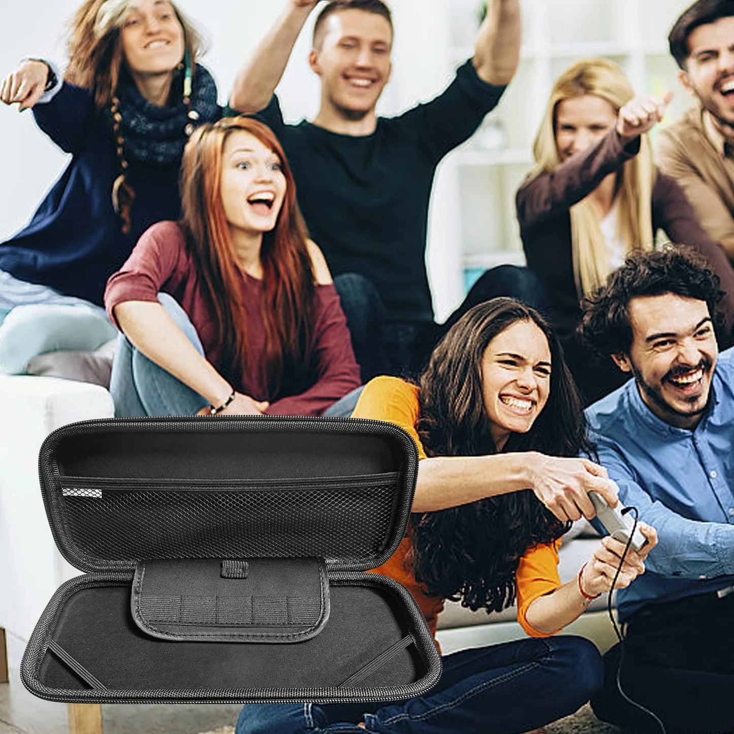 Slim Travel Carrying Case for 2025 Switch 2 Accessories, Waterproof EVA Hard Shell Protective Storage Hand Bag NS 2 Good Vibrations