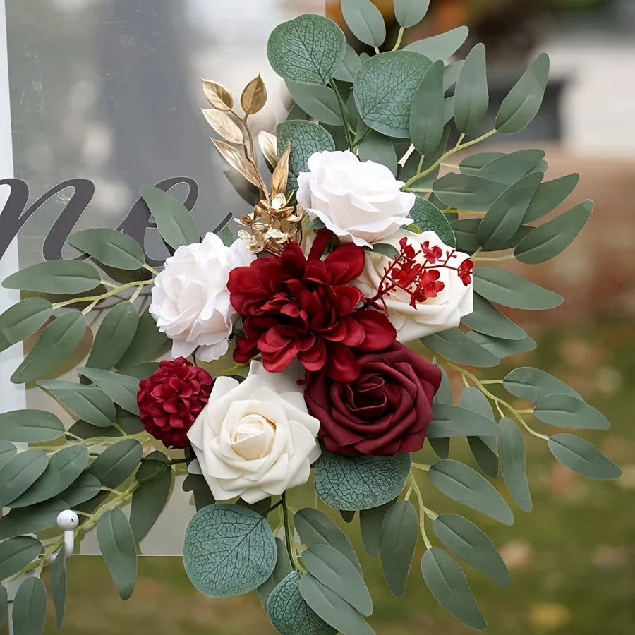 Corner Flowers Artificial Wedding Arch Flowers Kit Wedding Aisle Decoration Wedding Arch Flowers Wedding Welcome Sign Decor Good Vibrations