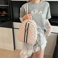 2025 Trendy Casual Simple Old Fashioned Printed Backpack for Women - Spacious Design, Multi - Compartment, Perfect for Daily Use Good Vibrations