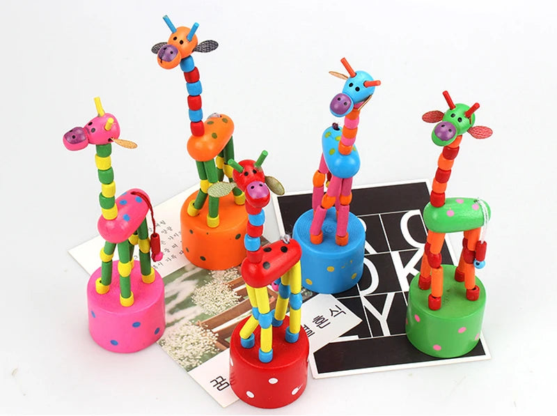 Montessori Toys Educational Wooden Toys for Children Early Learning Exercise Baby Fingers Flexible Materials Giraffe Toy Gifts Good Vibrations
