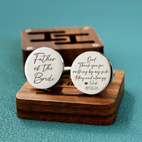 Personalized Wedding Cufflinks Father of the Bride Gift Custom Groomsmen Cufflinks from Bride Good Vibrations