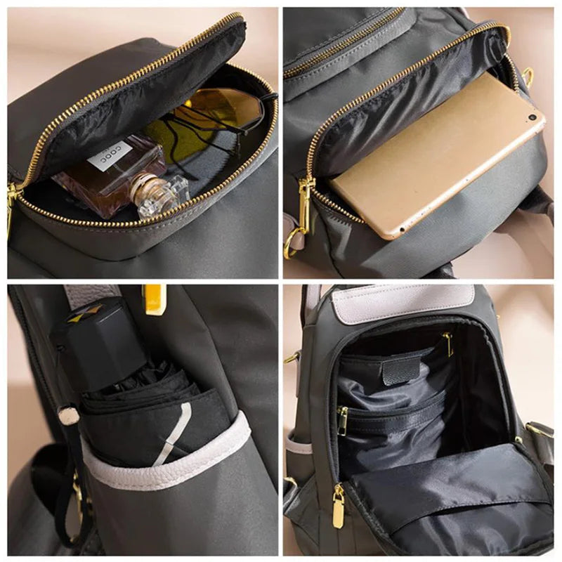 Women Backpack Fashion All-match Oxford Cloth Lady Business Travel Leisure Canvas Bag Girl Large-capacity Anti-theft Schoolbag Good Vibrations