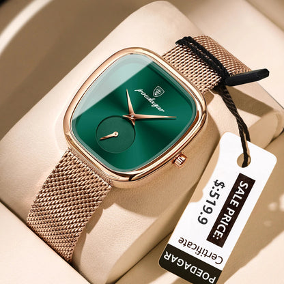 POEDAGAR Luxury Fashion Elegant Ladies Watch Waterproof Watch for Woman Mesh Stainless Steel Quartz Women's Watches Female Reloj Good Vibrations