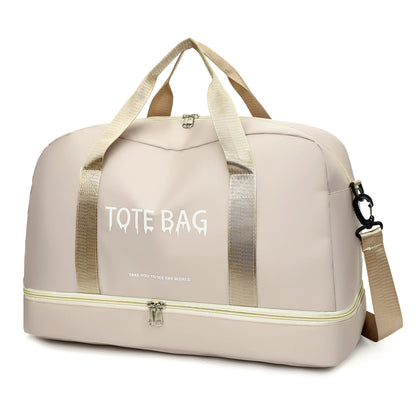 Multifunctional Large-Capacity Travel Duffle Bag with Adjustable Shoulder Strap, Gym Bag for Sports, Vacations & Business Trips Good Vibrations