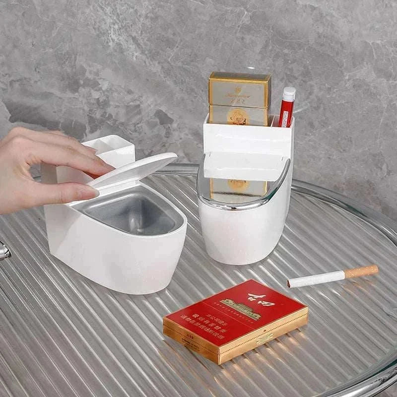 Creative Toilet Ashtray Home Bathroom Storage Cigarette Case with Lid Wall-mounted Plastic Ashtray Suitable for Home Office Use Good Vibrations Adult Super Store