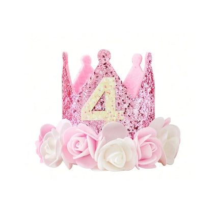 DIY 1st 2nd 3rd Birthday Crown Hat Handmade Accessories Baby One Happy Birthday Party Headband Hat Baby Shower Party Supplies Good Vibrations