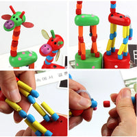 Montessori Toys Educational Wooden Toys for Children Early Learning Exercise Baby Fingers Flexible Materials Giraffe Toy Gifts Good Vibrations