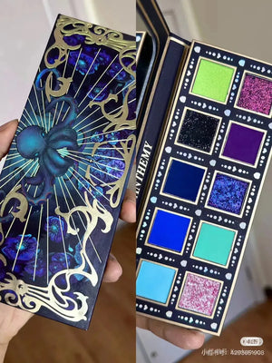 Anthemy 10 Color Eyeshadow Palette Matte Shimmer Chameleon Waterproof Long-Lasting Pearly Shiny Metal Eye Shadow Palette Make-up Good Vibrations