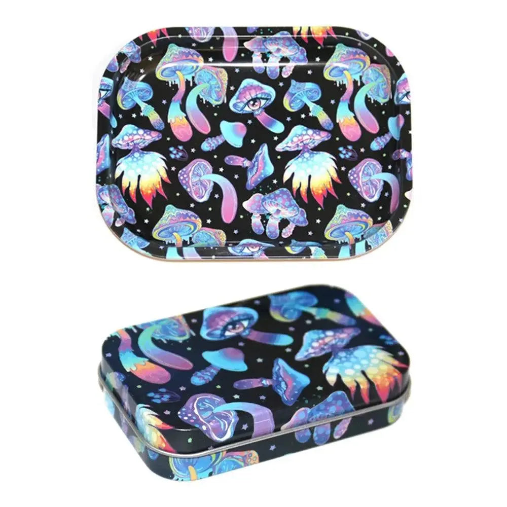 18*14cm Metal Rolling Storage Tray with  TinPlate Storage Box Tobacco Cigarettes Cases Holder Smoking Accessories Good Vibrations Adult Super Store