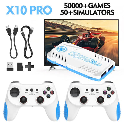 New TV Game Console 128G Built In 50000 Retro Games 50 Emulators Videojuegos Consola Dual Wireless Gamepad X10 Pro Game Stick 4K Good Vibrations