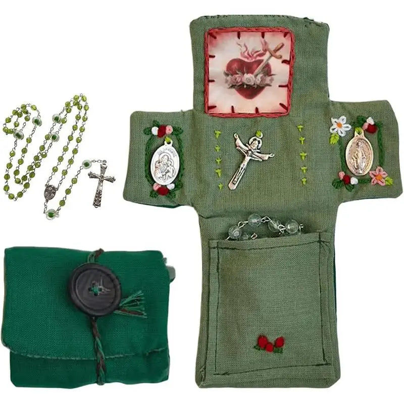 Prayer Pocket Christian Pockets Mini Prayer Quilt Pocket Shrine Encouragement Christian Spiritual Gifts for Women Teens Good Vibrations